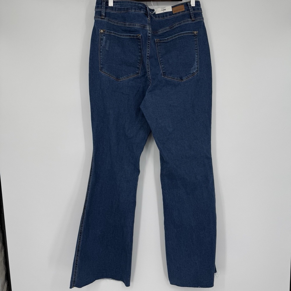 NWT Judy Blue High Waist Flare Leg Tummy Control Size 14W Stretch Sorbtek Blue - Picture 3 of 8